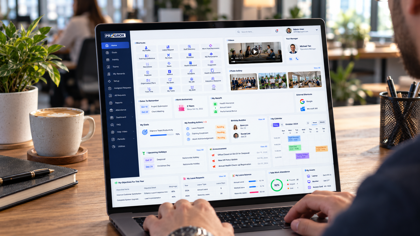 Modern Workspace with Progrox Dashboard